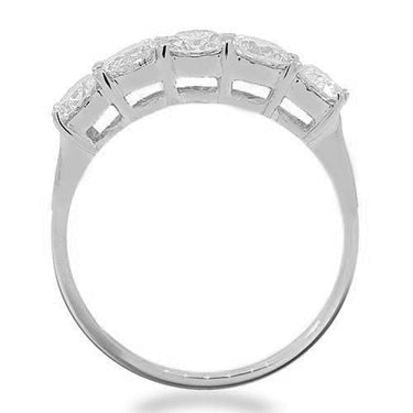 14K Yellow Solid Gold Womens Five Stone Diamond Anniversary Ring 1.03 Ctw